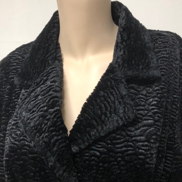 Black Rivet Chenille Winter Dress Coat - Picture 4 of 14